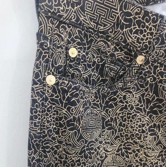 7 for all Mankind Gold Geo Skinny Jean - Picture 7 of 13